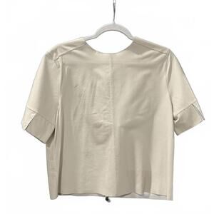 NEW GIACCA LUSSO women's leather tee in off white